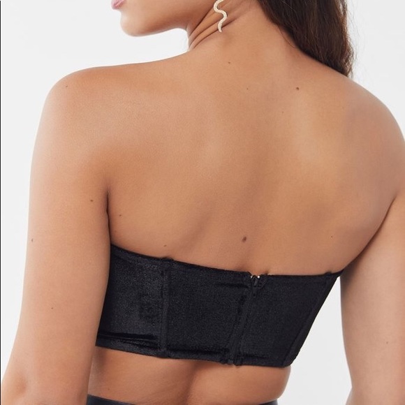 Urban Outfitters Velvet Black Bustier Crop Top - Picture 3 of 6